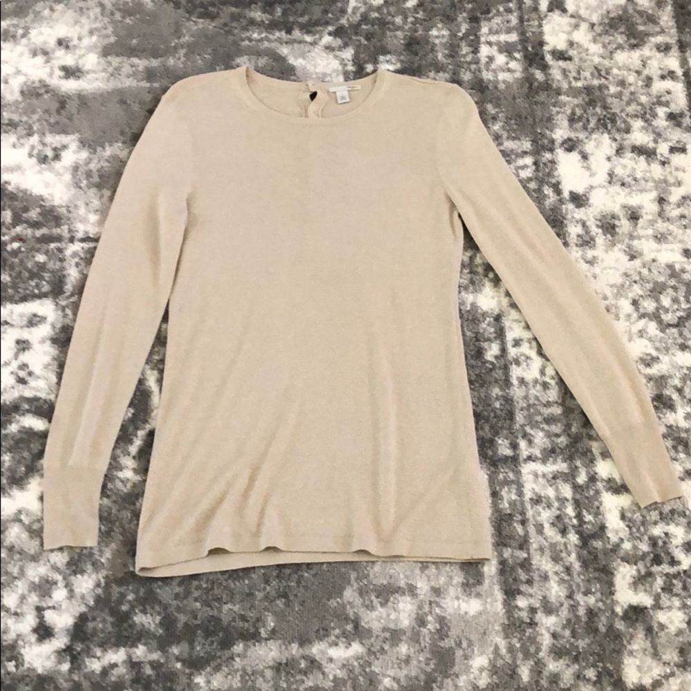 Halogen Metallic Gold Long Sleeve Sweater Sz S